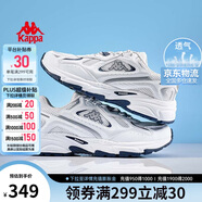 卡帕（Kappa）官方羽翼背靠背老爹鞋男夏季厚底增高休閑運(yùn)動(dòng)鞋子男 經(jīng)典白 44