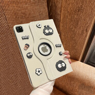 弗煙立體公仔ipad保護套10.2/Pro11旋轉皮套Air5蘋(píng)果10.2翻蓋式10.9寸 米白旋轉皮套+煤球公仔 ipad Air2【9.7英寸】