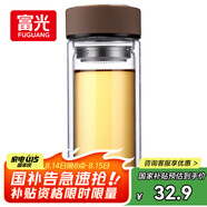 富光 男女士雙層玻璃杯 高硼硅玻璃304茶隔水杯子 帶茶隔泡茶杯500ml