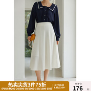 獨束大碼女裝半身裙女新款韓版百褶裙遮肉顯瘦高腰a字裙 白色 2XL