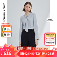 朗姿【Basic衣櫥】明星同款法式襯衫氣質(zhì)襯衣長(zhǎng)袖上衣春春新款 水藍(lán)色 L