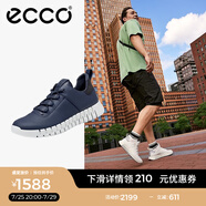 愛步（ECCO）休閑鞋男士 軟底戶外運動鞋輕便跑步鞋牛皮休閑鞋男鞋 靈動525204 海洋藍52520450595 39