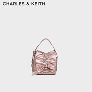 CHARLES&KEITH質(zhì)感褶皺蝴蝶結迷你手提斜挎包包女包生日圣誕禮物CK6-40151554
