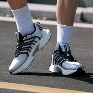 阿迪達斯 （adidas）跑鞋男鞋 2025夏季新款運動鞋低幫休閑透氣舒適網(wǎng)面清風鞋 金屬銀/黑玉白 -輕便 40.5 250mm