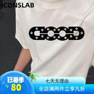 ICONS Lab300g重磅百搭休閑復(fù)古字母印花男純棉短袖寬松T恤上衣 DOOD-白色【重磅300g】 S 【建議70-90斤】