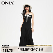 ONLY秋冬時尚V領(lǐng)蛋糕裙吊帶中長款連衣裙女|123407018 H1Z 黑色BLACK XL 175/92A