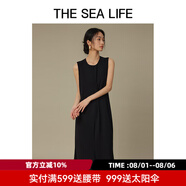 THE SEA LIFE歐海一生 連衣裙2024新款復古靈動柔美無袖中長魚尾連衣裙Y160105 黑法師 S