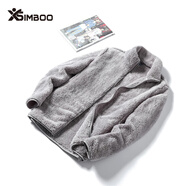 Simboo珊瑚絨抓絨衣男女外套搖粒絨保暖家居服睡衣大碼寬松雙面加厚上衣 8888灰色-女 XXXL