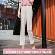 婭麗達（YERAD）休閑直筒褲女2024夏季新款西褲小個子女褲黑色開叉西裝褲 米色(I0) 29碼(2尺2)