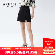 艾諾絲雅詩(shī)商場(chǎng)同款夏季新品時(shí)尚A字不規(guī)則裙擺短裙半身裙20513584 黑色 S