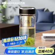 萬象（WANXIANG）單層抗菌玻璃杯男女士辦公高檔送禮泡茶耐高溫茶杯車載商務(wù)水杯子 TU56-夜光黃