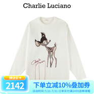 Charlie Luciano小鹿毛衣春季新款原創(chuàng)學院風休閑情侶同款白色百搭cl外套女 小鹿毛衣 S