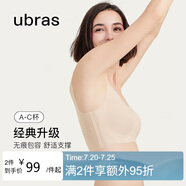 ubras虞書欣同款無尺碼背心文胸女士?jī)?nèi)衣女隱形粉底液內(nèi)衣裸感膚常規(guī)