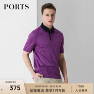 PORTS寶姿男裝夏季個性條紋短袖T恤MN8N149UCC064 紫色 S