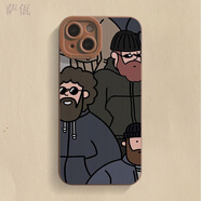 旭杉斯插兜男人iPhone14手機殼蘋果13promax小眾12promax11 瞳眼棕色-A128歐美插兜男人 iPhone 6s