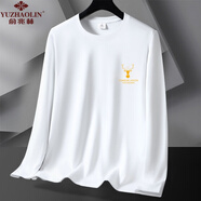 俞兆林休閑流行長(cháng)袖t恤男春秋季寬松大碼薄款圓領(lǐng)打底衫男上衣體恤秋衣 【一件裝】白色 L 【建議100-115斤】