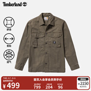 添柏嵐（Timberland）官方男裝襯衫式外套春季戶外休閑工裝寬松|A42K5 A42K5A58/軍綠色 M
