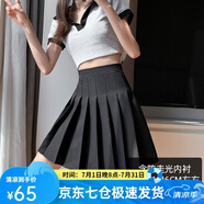 蘿美醬百褶裙女夏季短裙jk制服小裙子學(xué)院風(fēng)高腰春秋a字半身裙小個(gè)子 黑色加長(zhǎng)款（抗皺西裝面料） M 【建議95-105斤】