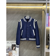 POLO SPORT保羅拉夫小馬刺繡美式復古拼接皮面飛行夾克1 藏青色 S