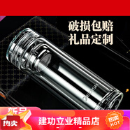 壹滴水edish玻璃杯雙層帶蓋便攜高檔茶杯男女士節日禮物高顏值水 直杯-適中適量  350ml