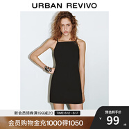 UR2025夏季新款女裝法式氣質(zhì)超短款無(wú)袖連衣裙UYY750057 黑色 L