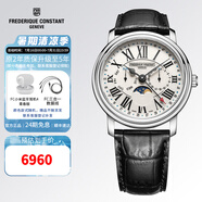 康斯登（Frederique Constant）瑞表原裝百年典雅系列石英表日期月相顯示男士手表FC-270M4P6 FC-270M4P6