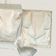 瑤夢(mèng)令【實(shí)用禮物】輕奢睡衣女高端仿真絲家居服禮盒裝生日禮物送閨蜜 米杏溫柔【短袖短褲】-送禮首選 L 【105-135斤】