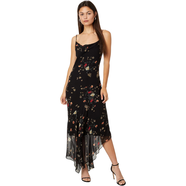 AllSaints女士修身印花無袖連衣裙 五分拖地晚禮服 Black 均碼 |UK 12 (US WOMEN'S 8)