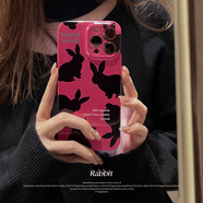 塔下菲林黑兔iPhone13蘋果手機(jī)殼14ProMax簡約11適用12代發(fā)15全包 菲林玫紅黑兔 12promax(6.7)