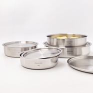 維樂(lè )仕18/10不銹鋼菜盤(pán)18-28cm蒸糕盤(pán)涼皮鑼鑼加厚平底水果盤(pán)帶蓋子保鮮 圓盤(pán)18-20-24-28四件套配平蓋