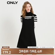 ONLY海軍風(fēng)針織衫背帶裙套裝連衣裙女|123107035 H1Z 黑色 M (165) 84A