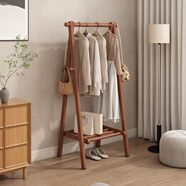 千左臥室落地掛衣架可折疊家用衣帽架多功能床尾實(shí)木梨花木小型衣柜子 【金花梨木】60 (組裝）