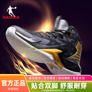 喬丹（QIAODAN）籃球鞋男鞋2025夏季新款透氣高幫戰靴耐磨實(shí)戰專(zhuān)業(yè)訓練青少年球鞋 黑色/金色-168 【鞋面升級】 39
