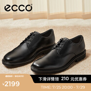 愛步（ECCO）商務(wù)皮鞋男 男士婚鞋結(jié)婚圓頭德比鞋男鞋正裝皮鞋 都市倫敦525604 黑色52560401001 39