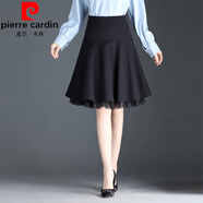 皮爾卡丹氣質(zhì)優(yōu)雅印花半身裙春秋冬新品a字碎花短裙女百搭傘裙媽媽小個(gè)子 黑色(春秋款) XL 腰圍2尺2