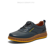 暇步士（Hush Puppies）商場款秋舒適免系通勤男休閑皮鞋 深藍 39