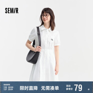 森馬連衣裙女翻領(lǐng)百褶短裙氣質(zhì)優(yōu)雅夏時(shí)尚收腰襯衫裙109324114022