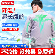 鴻赫空調(diào)服男裝制冷帶風(fēng)扇的衣服夏季戶外防暑充電工作服勞保工人工地 10萬【可做充電寶】2風(fēng)扇灰色1件 XL /175