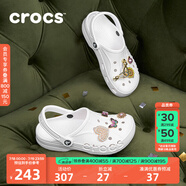 crocs卡駱馳洞洞鞋貝雅男鞋女鞋輕便耐磨一腳蹬拖鞋休閑鞋|10126 白-100 43 (270mm)