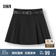 森馬（Semir）半身裙女腰帶西裝百褶裙顯瘦2025春季女團風(fēng)遮胯短裙109125120001