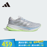 阿迪達斯 （adidas）男鞋 秋季新款領(lǐng)航系列超輕穩(wěn)定透氣緩震馬拉松舒適慢跑鞋 IH0900/符點灰/暗銀金屬/亮光藍 40 (245mm)