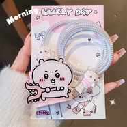 斯佰修適用蘋(píng)果16pro充電線防折斷手機(jī)充電器保護(hù)頭max咬線器iPhone15充電頭纏繞ipad保護(hù)殼數(shù)據(jù)線保護(hù)套 【四件套】chiikawa吉伊【12-16系列】