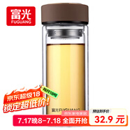 富光 男女士雙層玻璃杯 高硼硅玻璃304茶隔水杯子 帶茶隔泡茶杯500ml