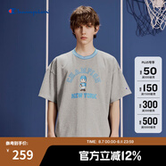 Champion冠軍短袖2024夏季新款橄欖球系列純棉T恤美式校園風潮牌 淺灰色 M