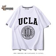 魅藤（meyltten）UCLA短袖加利福尼亞大學洛杉磯分校周邊T恤男女學生夏季純棉T恤衫 白色1 均碼 110