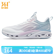 361度女鞋運(yùn)動(dòng)鞋夏季新款透氣型格跑鞋 361度白/冰河藍(lán) 37