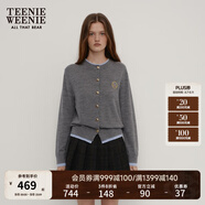 Teenie Weenie小熊針織開衫女春季軟糯舒適簡(jiǎn)約休閑通勤針織毛衣外套女 深灰色 M (165)