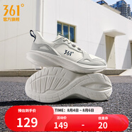 361度男鞋運(yùn)動(dòng)鞋春季新款革面防風(fēng)防潑水男跑步鞋 羽毛白/光子灰 40