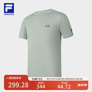 FILAFILA 斐樂官方男裝針織短袖衫2025夏季新款健身運(yùn)動簡約基礎(chǔ)白T恤 燕麥灰-GY M 170/92A/M