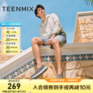 天美意男鞋舒適懶人軟底帆布鞋一腳蹬男休閑布鞋 灰色 44